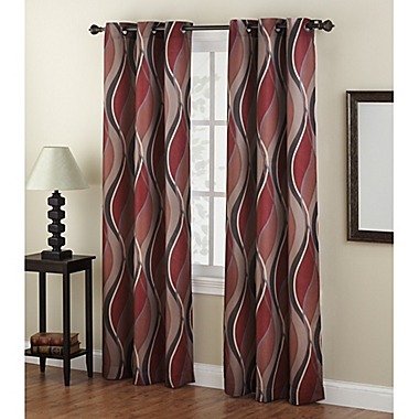 No.918&reg; Intersect 84-Inch Grommet Top Window Curtain Panel in Paprika (Single). View a larger version of this product image.