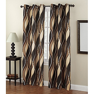 No.918&reg; Intersect 84-Inch Grommet Top Window Curtain Panel in Charcoal (Single). View a larger version of this product image.