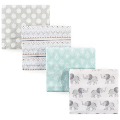 Hudson Baby® Elephant Flannel 4-Pack 