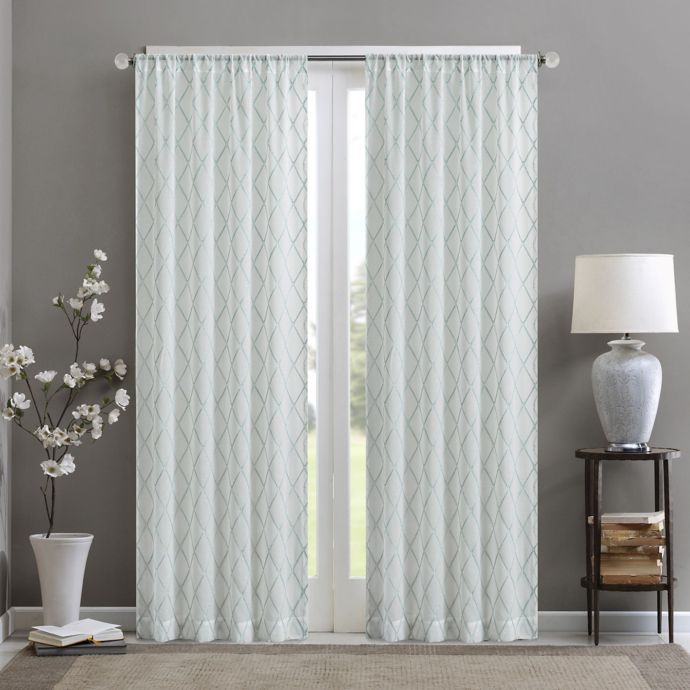 Madison Park Irina Diamond Sheer 95 Inch Rod Pocket Window Curtain