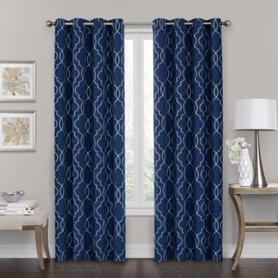 Brent 108-Inch Grommet 100% Blackout Curtain in Navy (Single)