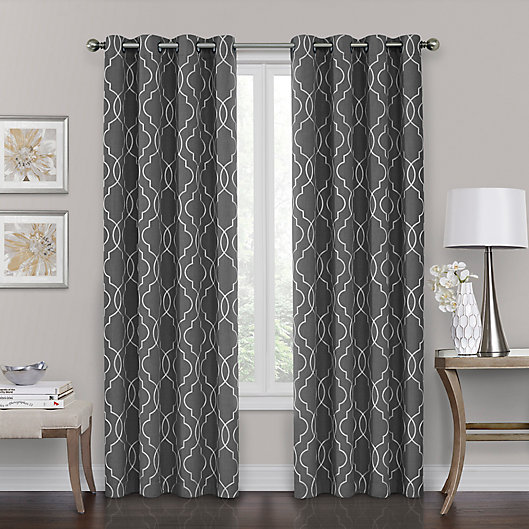 Alternate image 1 for Brent Grommet 100% Blackout 95-Inch Window Curtain Panel in Charcoal (Single)
