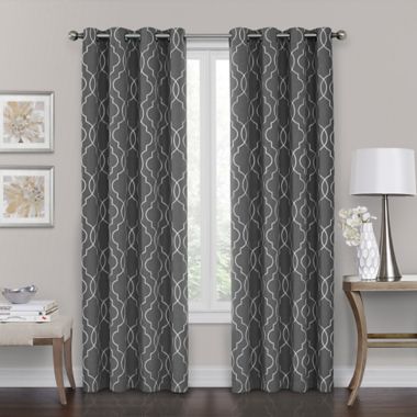 Brent 84-Inch Grommet 100% Blackout Window Curtain Panel in Charcoal (Single). View a larger version of this product image.