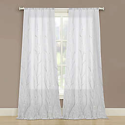 Laura Ashley® Vine Embroidered Rod Pocket Window Curtain Panels (Set of 2)