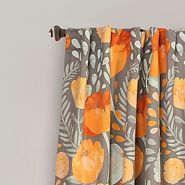 Poppy Garden 84-Inch Room Darkening Rod Pocket/Back Tap Window Curtain Panels (Set of 2). View a larger version of this product image.