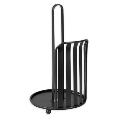 Spectrum&trade; Stripe Metal Paper Towel Holder in Black