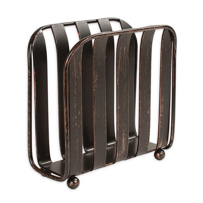 Spectrum Stripe Metal Vertical Napkin Holder in Oil Rubbed Bronze Bed