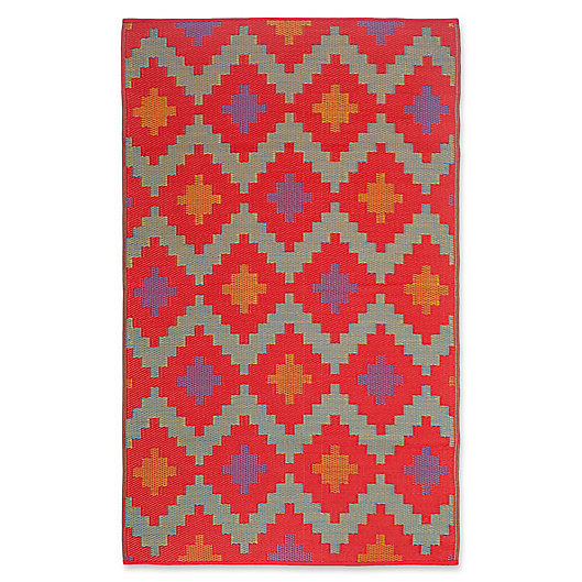 Alternate image 1 for FH Home Jakarta Recycled Patio Mat in Red