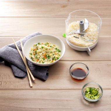 OXO Good Grips&reg; One Stop Chop Manual Food Processor in White/Green. View a larger version of this product image.