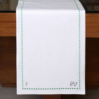Everhome&trade; Embroidered Easter Bunny 72-Inch Table Runner in Bright White. View a larger version of this product image.