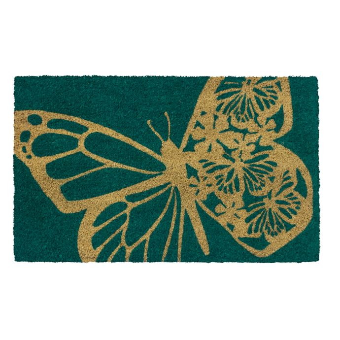 Entryways Butterfly 17" x 28" Coir Door Mat Bed Bath & Beyond
