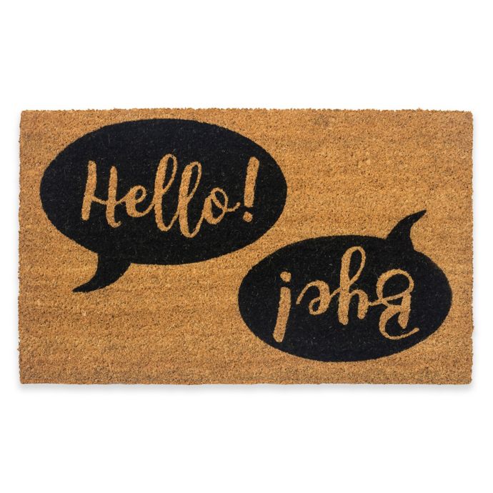 Entryways Hello Bye 17" x 28" Coir Door Mat Bed Bath & Beyond