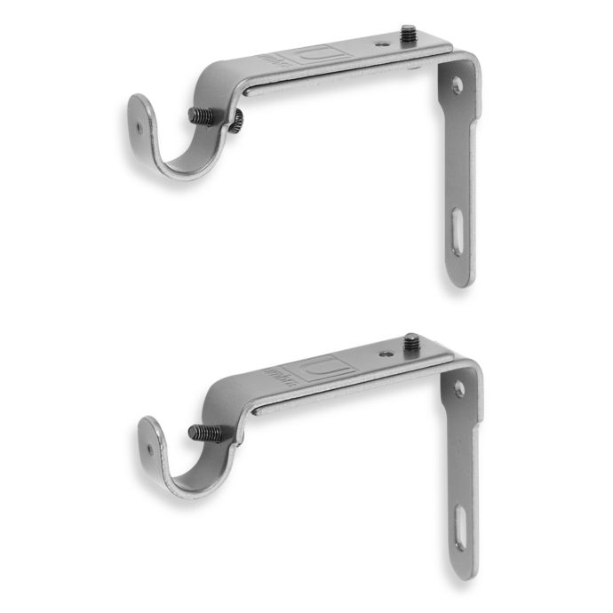 Umbra® Pewter 2Piece Drapery Rod Brackets Bed Bath & Beyond