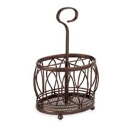 Spectrum Leaf Metal Flatware Caddy in Bronze