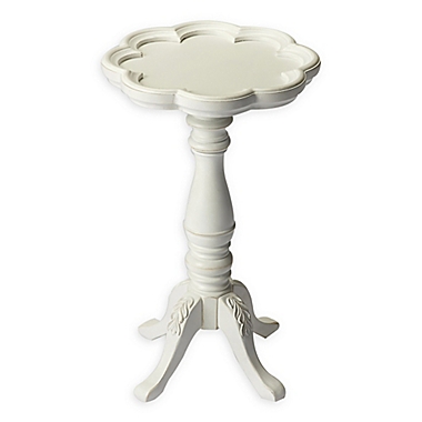 Butler Whitman Olive Ash Burl Scatter Accent Table in White. View a larger version of this product image.
