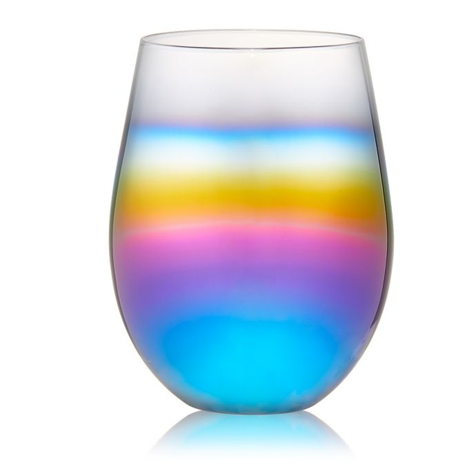 Artland® Rainbow 18 Oz Stemless Glasses Set Of 4 Bed Bath And Beyond