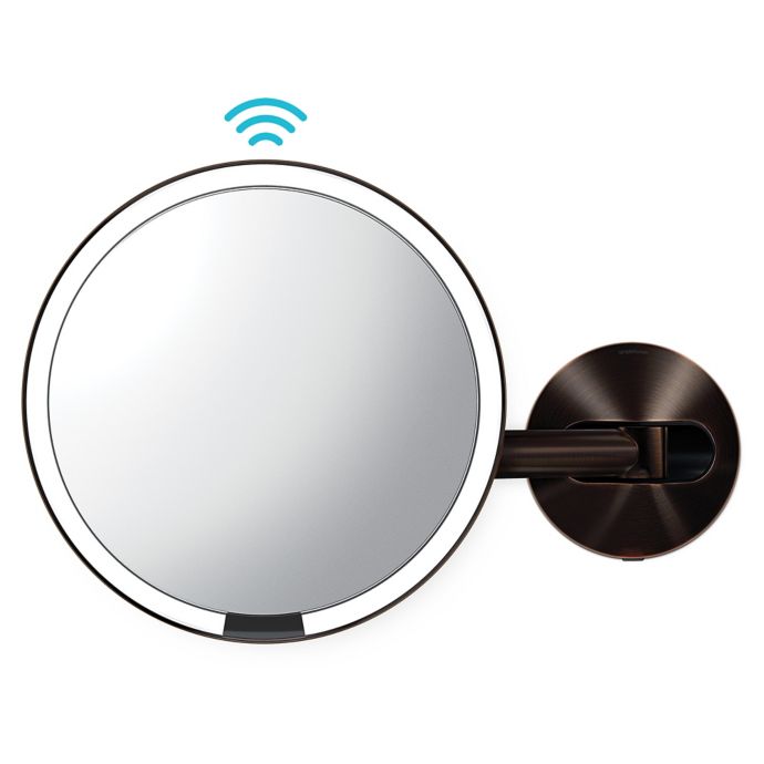 simplehuman® 5X Sensor 8Inch Wall Mount Hard Wired Mirror Bed Bath