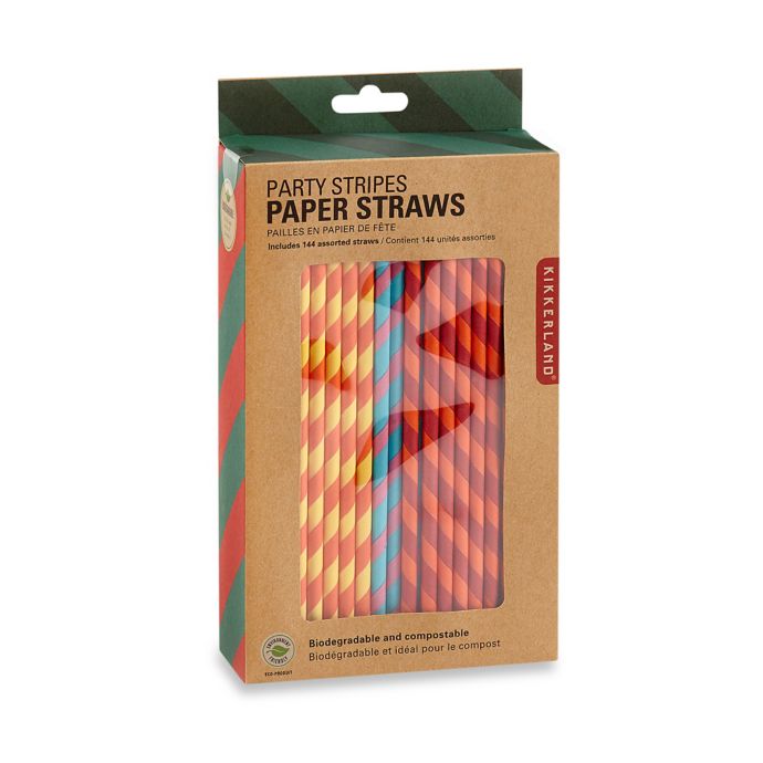 Kikkerland® Design 144Pack Paper Straws in Multi Stripe Bed Bath and Beyond Canada