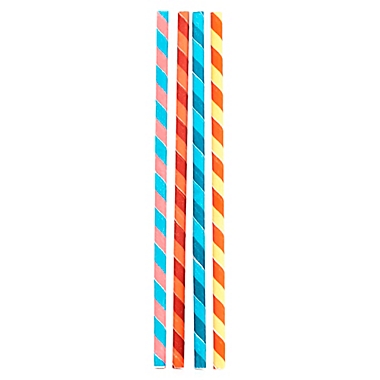Kikkerland&reg; Design 144-Pack Paper Straws in Multi Stripe. View a larger version of this product image.
