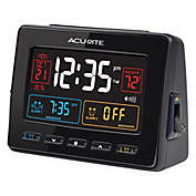 AcuRite&reg; Atomic Dual Alarm Clock with Indoor Temperature in Black