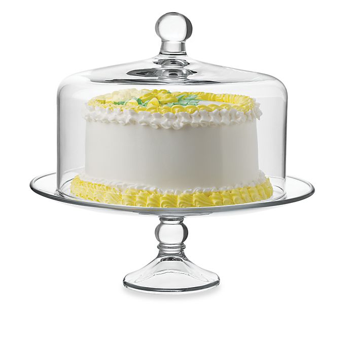 cake stand with plastic dome cover