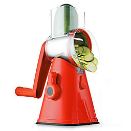 NutriSlicer™ 3-in-1 Spinning/Rotating Mandoline and Countertop Food Slicer in Red