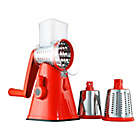 Alternate image 4 for NutriSlicer&trade; 3-in-1 Spinning/Rotating Mandoline and Countertop Food Slicer in Red