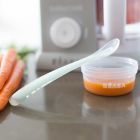 Alternate image 1 for BEABA&reg; Baby's First Foods Silicone Spoons in Rain (Set of 4)