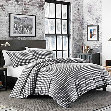 Eddie Bauer&reg; Preston Cotton Flannel Duvet Cover Set in Grey. View a larger version of this product image.