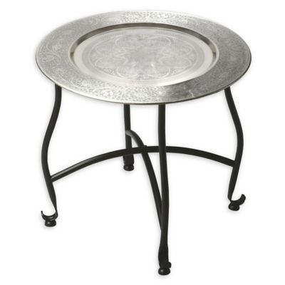 Butler Round Metal Moroccan Tray Table