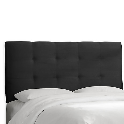 Skyline Furniture Shelby Micro Suede, Black Upholstered Headboard Full