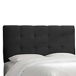 Skyline Furniture Shelby Queen Micro-Suede Upholstered Headboard in Black