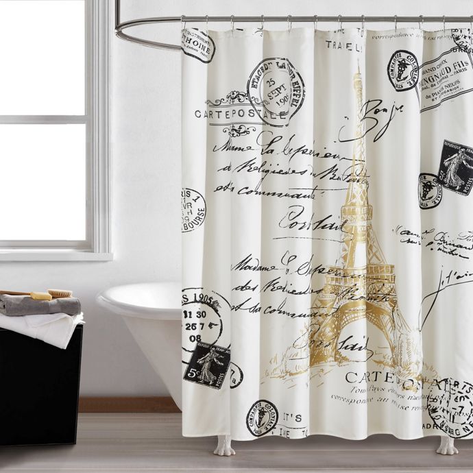 Paris Gold Shower Curtain | Bed Bath and Beyond Canada