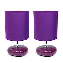 Simple Designs Stonies Table Lamps in Purple (Set of 2)