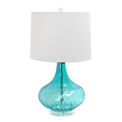 All The Rages Glass Table Lamp In Blue, Aqua Colored Glass Table Lamp