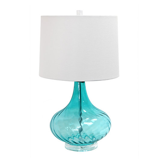 All The Rages Glass Table Lamp In Blue, Hunter Bronze Modern Usb Accent Table Lamps