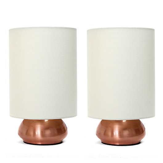 Alternate image 1 for Round Mini Touch Desk Lamp with Fabric Shade (Set of 2)