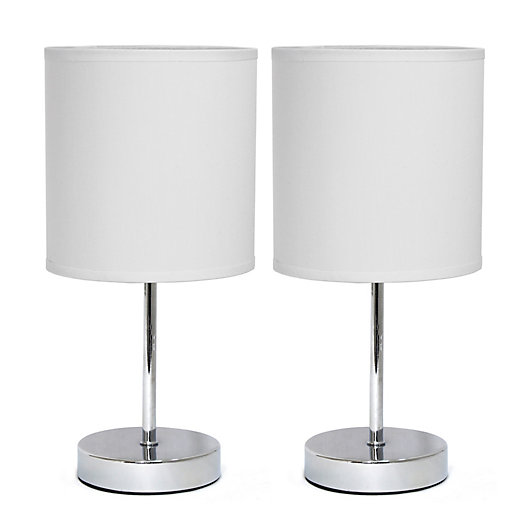 Mini Table Lamps In Chrome Set Of 2, Small Black And Chrome Table Lamp