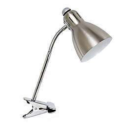 All the Rages Simple Designs Adjustable Clip Light Desk Lamp in Brushed Nickel