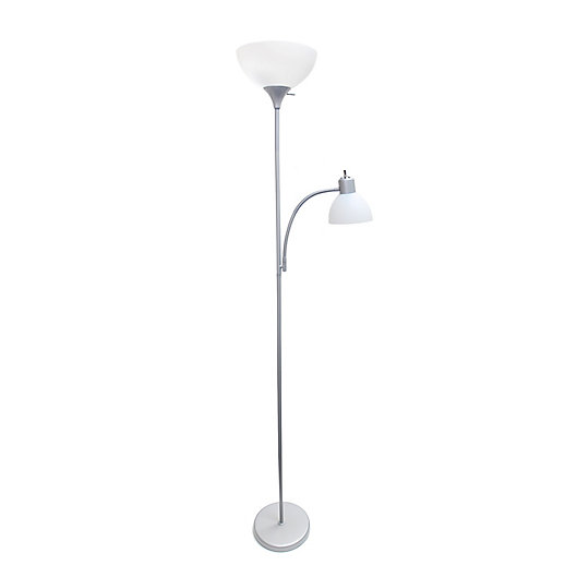 Rages Floor Lamp With Reading Light, Torchiere Floor Lamp With Reading Light Silver