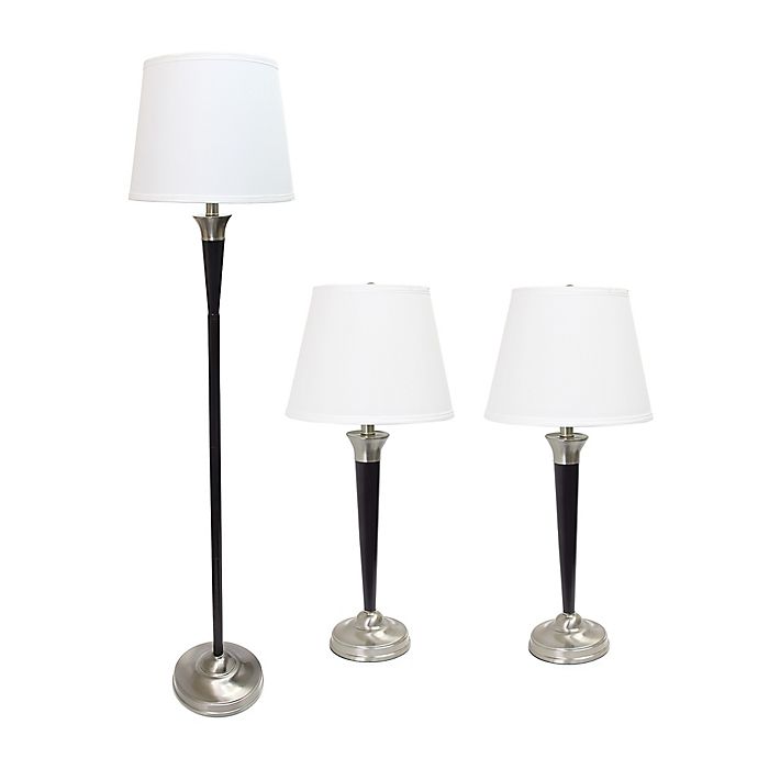 All The Rages Elegant Designs 3 Piece, Table And Floor Lamp Set