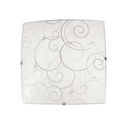 Simple Designs Scroll 1-Light Square Flush-Mount Ceiling Fixture in White