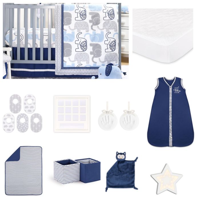 The Peanutshell Little Peanut Crib Bedding Collection In Navy