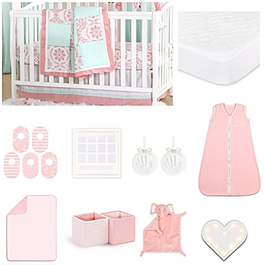 The Peanutshell&trade; Pretty Patch Medallion Crib Bedding Collection. View a larger version of this product image.