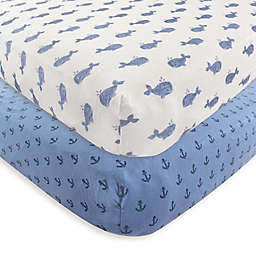 Hudson Baby® 2-Pack Whale Fitted Crib Sheets