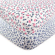 Hudson Baby&reg; 2-Pack Floral Fitted Crib Sheets