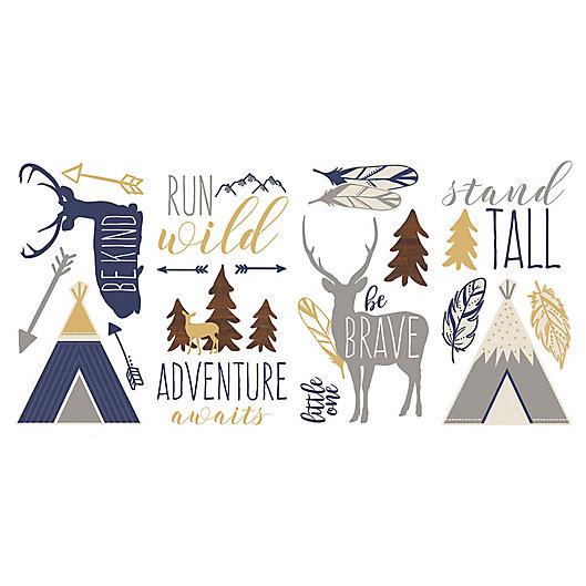 Alternate image 1 for RoomMates® Adventure Awaits Peel and Stick Wall Decals in Brown/Orange (Set of 6)
