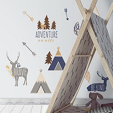 RoomMates&reg; Adventure Awaits Peel and Stick Wall Decals in Brown/Orange. View a larger version of this product image.