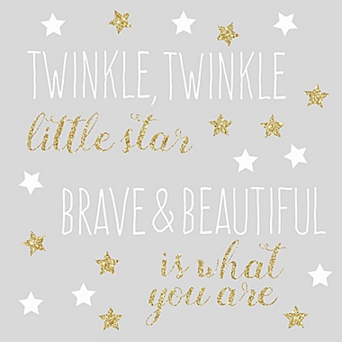 RoomMates&reg; Twinkle Twinkle Star Peel &amp; Stick Wall Decals in Gold/White. View a larger version of this product image.