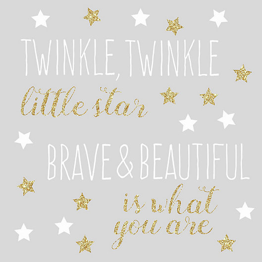 Alternate image 1 for RoomMates® Twinkle Twinkle Star Peel & Stick Wall Decals in Gold/White